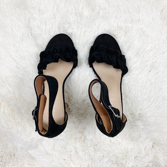 Mi.iM Emmeline Black Ruffle Trim Two Band Heel - Picture 3 of 6